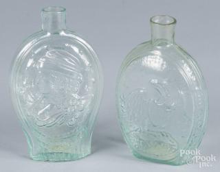 Appraisal: Union Co aqua glass flask with eagle and Kensington with