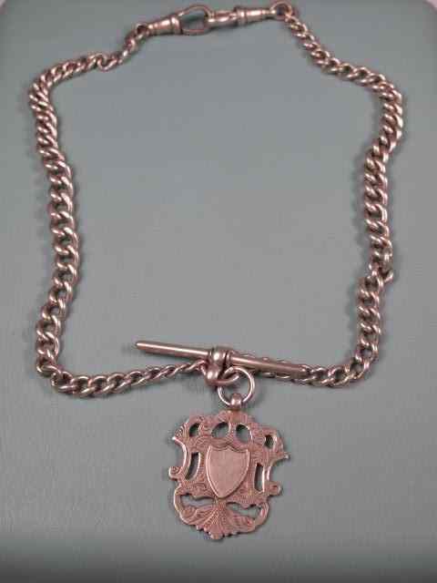 Appraisal: Sterling silver watch chain with medal Chain and medal marked