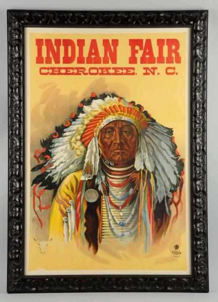 Appraisal: Impressive Large Indian Fair Paper Poster Circa Beautifully framed under