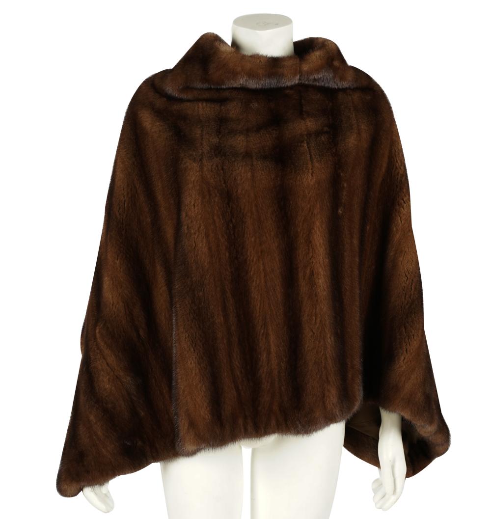 Appraisal: CASSIN NEW YORK FUR PONCHOwith label dark brown Provenance Estate