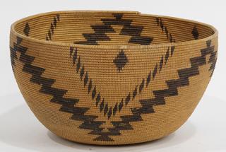 Appraisal: Native American Northern California Maidu monchrome decorated woven basket Native