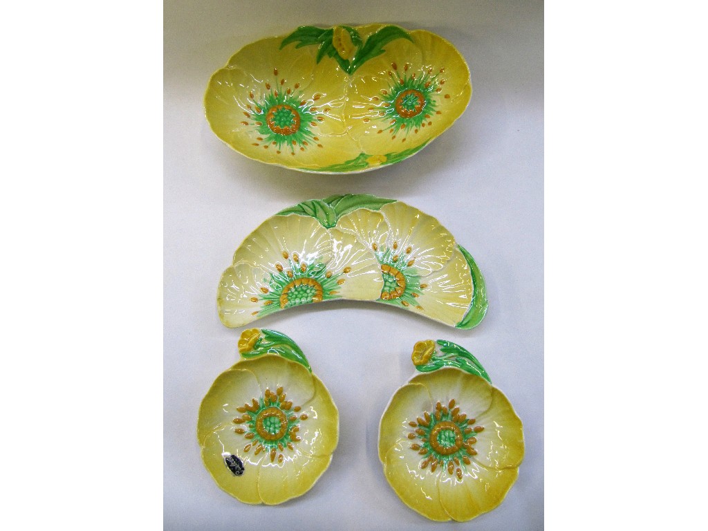 Appraisal: Four pieces of Carlton Ware buttercup design wares including oval