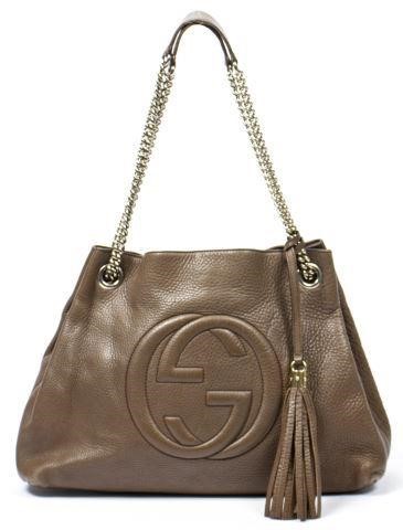 Appraisal: Gucci Soho Chain Tote in brown large grained calf leather