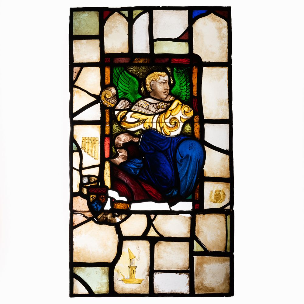 Appraisal: Two Continental Leaded Stained Glass Windows One with King David