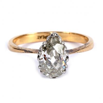 Appraisal: A diamond ring the single pear-shaped stone approximately ct set