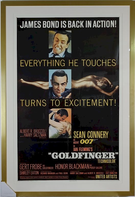 Appraisal: James Bond Gold Finger US Sheet Poster Original James Bond