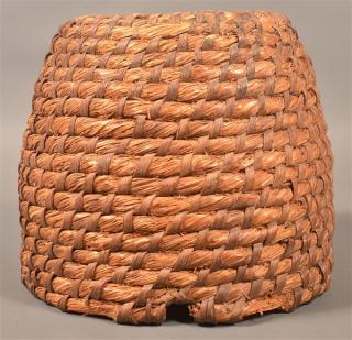 Appraisal: PA th Century Rye Straw Coil Bee Skep Pennsylvania th