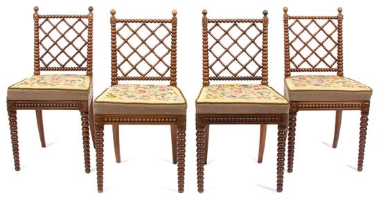 Appraisal: Sale Lot A Group of Four Victorian Side Chairs late