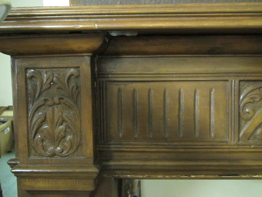 Appraisal: Carved wood fire surround