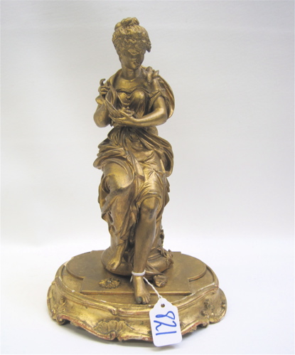 Appraisal: EMILE BRUCHON GILT BRONZE SCULPTURE French ca - a seated