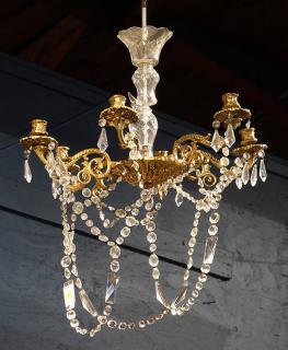 Appraisal: Continental crystal and gilt chandelier Continental crystal and gilt chandelier