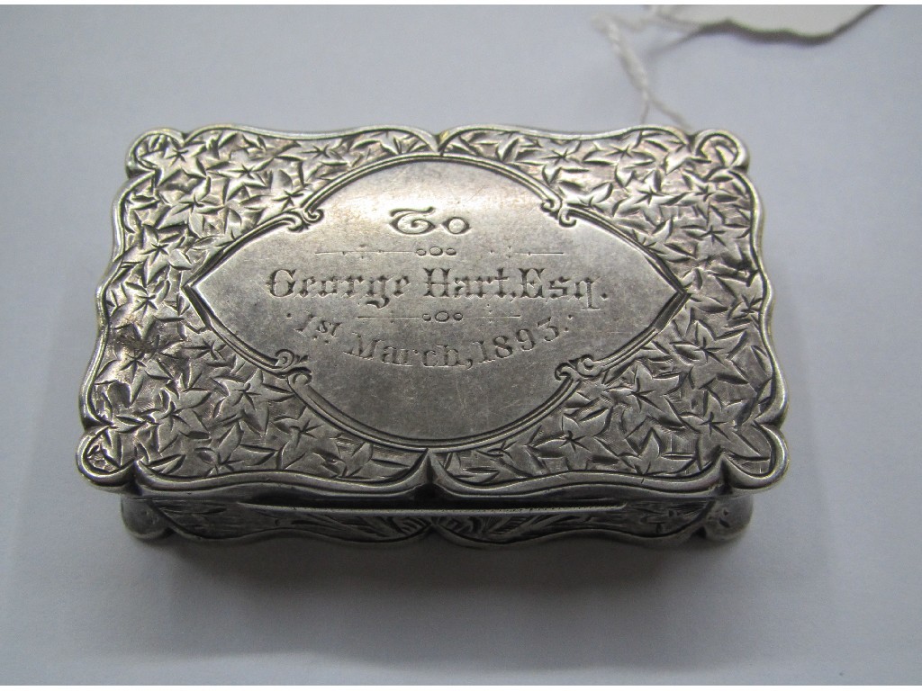 Appraisal: Victorian silver pill box Birmingham