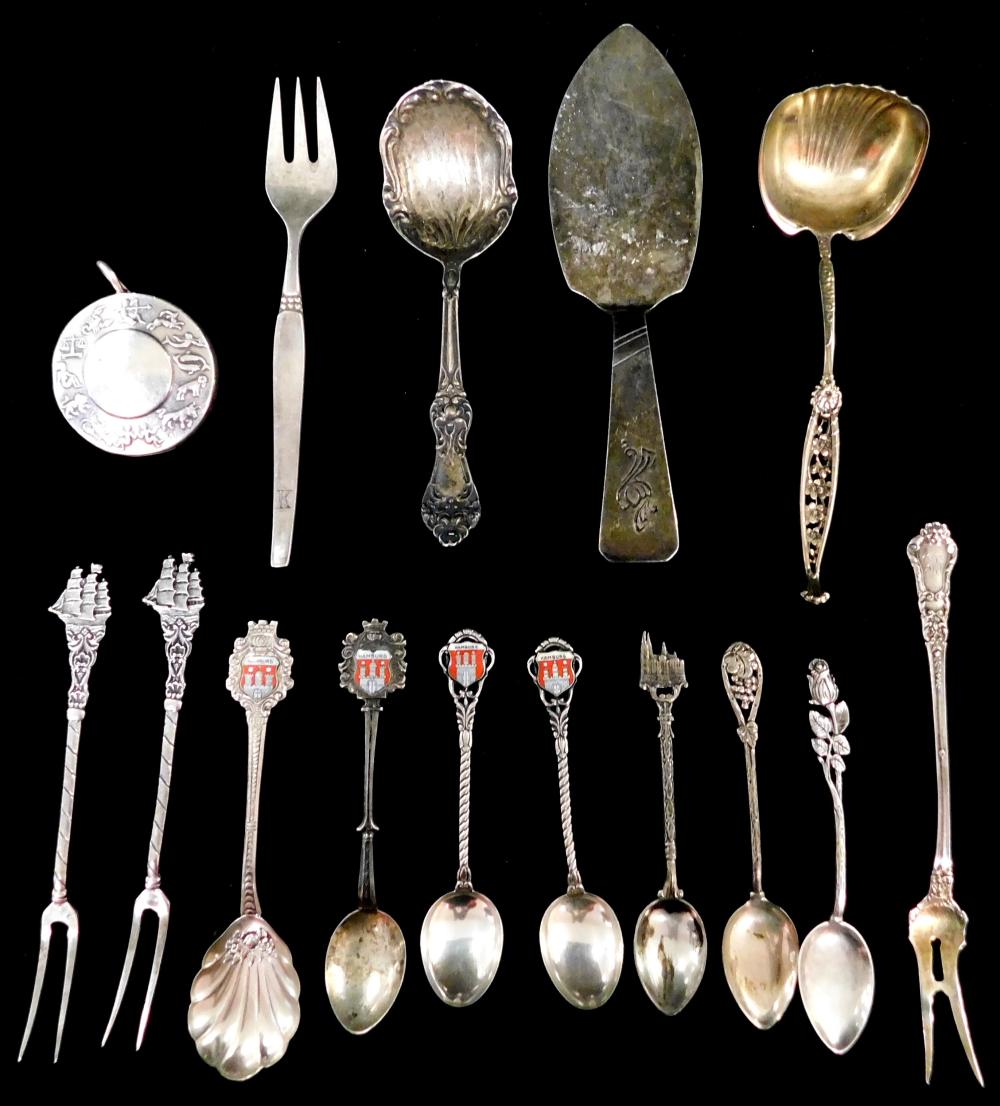 Appraisal: SILVER Fifteen pieces of miscellaneous silver including sterling Continental etc