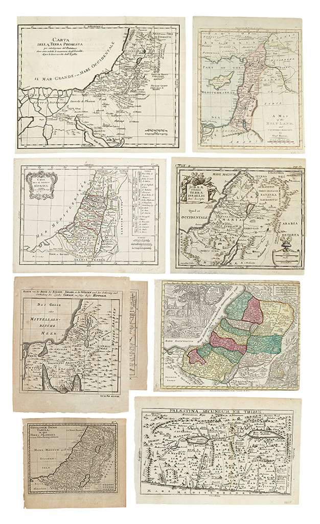 Appraisal: HOLY LAND Nine small format engraved maps of the Holy