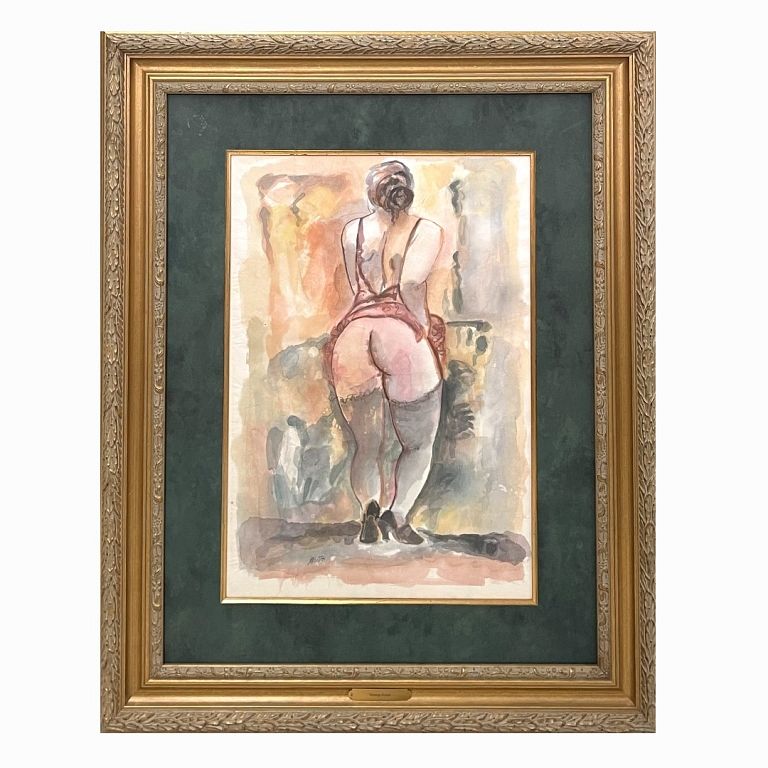 Appraisal: George Grosz GERMAN Nude George Grosz GERMAN Nude Watercolor On