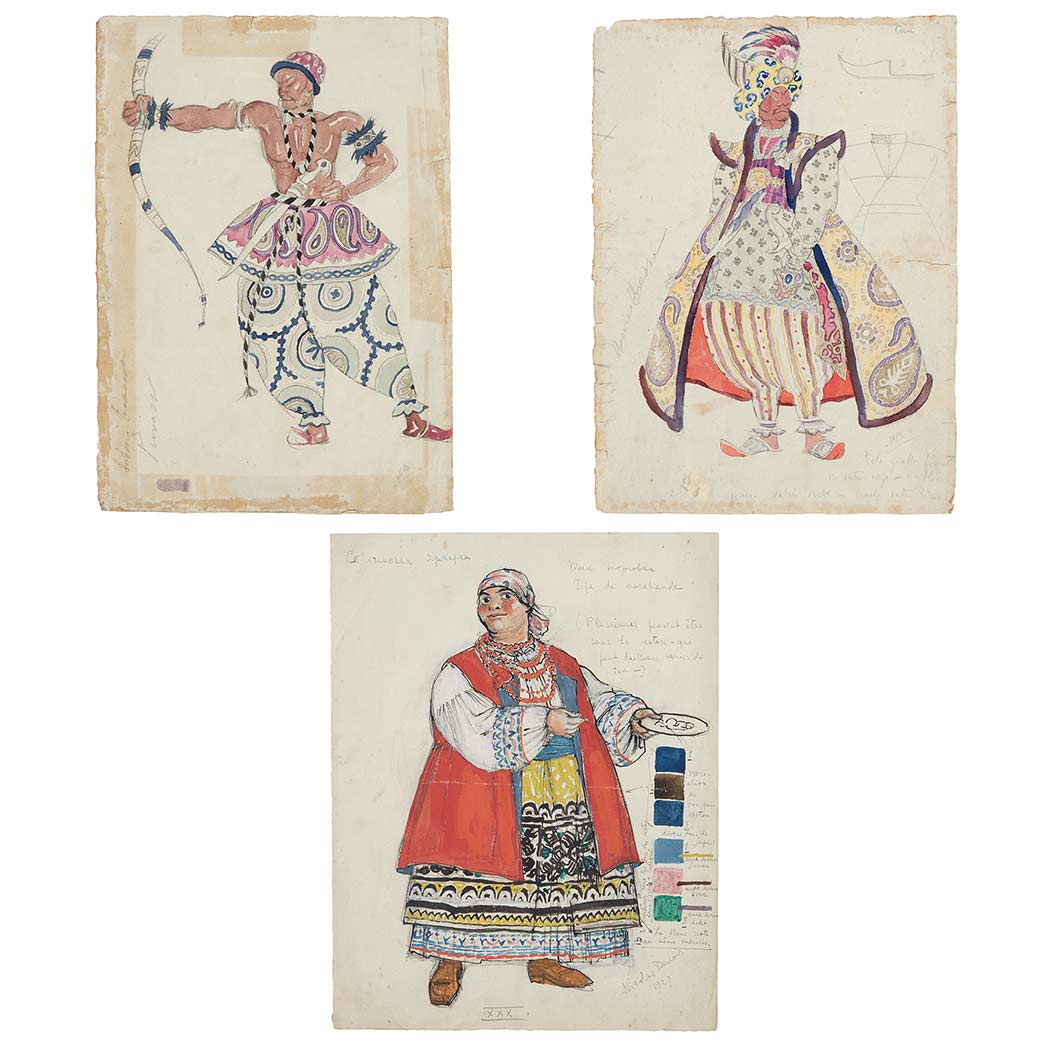 Appraisal: Nikolai Alexandrovich Benois Russian - i Costume Design Market Woman