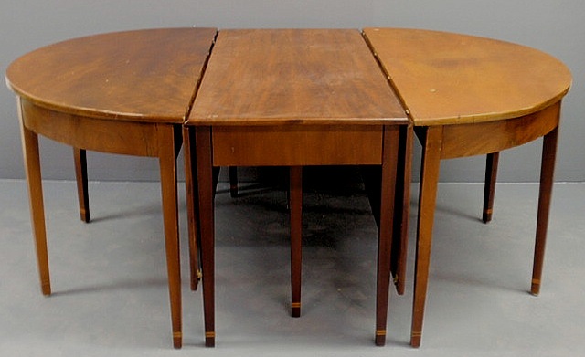 Appraisal: Hepplewhite cherry banquet table three sections h x d x