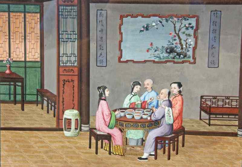 Appraisal: Chinese Export Painting th Centurywatercolor and pastel on paper interior