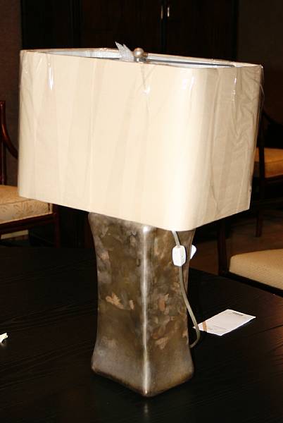 Appraisal: A silver plate 'Pillow' table lamp McGuire Furniture Company st