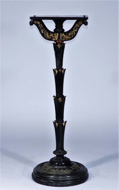 Appraisal: C JAPANNED GILT LACQUERED WOOD FISH BOWL STAND United States