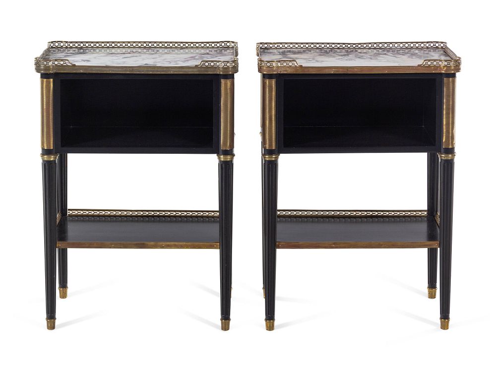 Appraisal: A Pair of Russian Empire Style Gilt Bronze Mounted Marble-Top