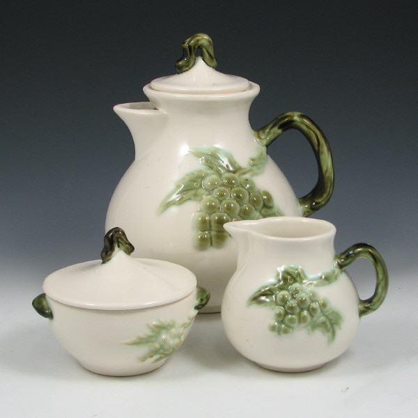 Appraisal: Hull Tokay Three-Piece Tea Set Tokay three-piece tea set in