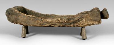 Appraisal: Carved oak log trough rustic hollowed oak log one carved