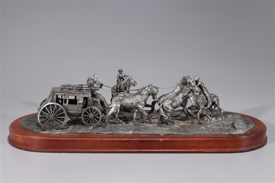 Appraisal: Holdup statue by the Western Heritage Museum with stagecoach and