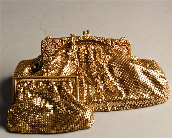 Appraisal: Whiting and Davis Gold Mesh Purse with matching Change Purse