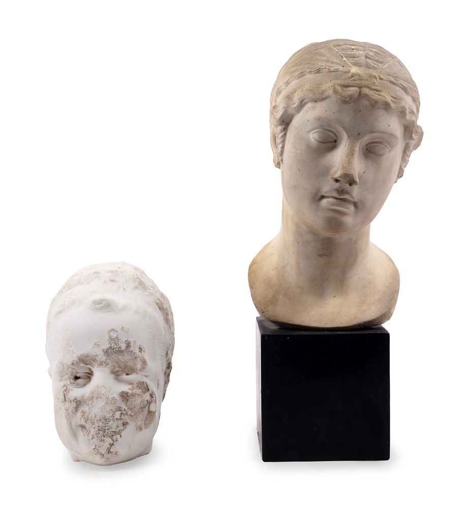 Appraisal: Two Continental Marble Female Heads Two Continental Marble Female Heads