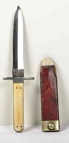 Appraisal: Sheffield Bowie Knife and Scabbard by Wolstenholm Son Marked IXL