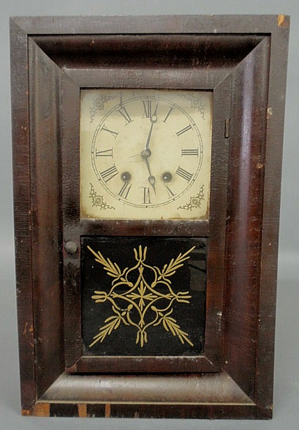 Appraisal: Mahogany veneered ogee mantel clock h x w