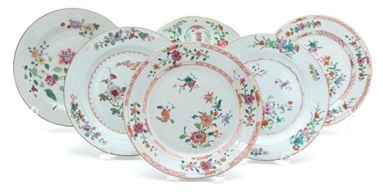 Appraisal: Sale Lot Six Chinese Export Famille Rose Porcelain Plates th