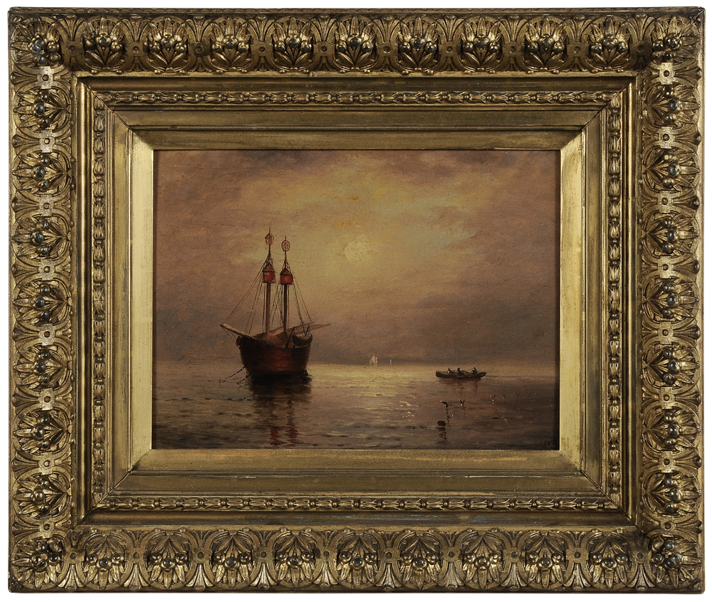 Appraisal: Attributed to Elisha Taylor Baker American - Fishing Vessel at