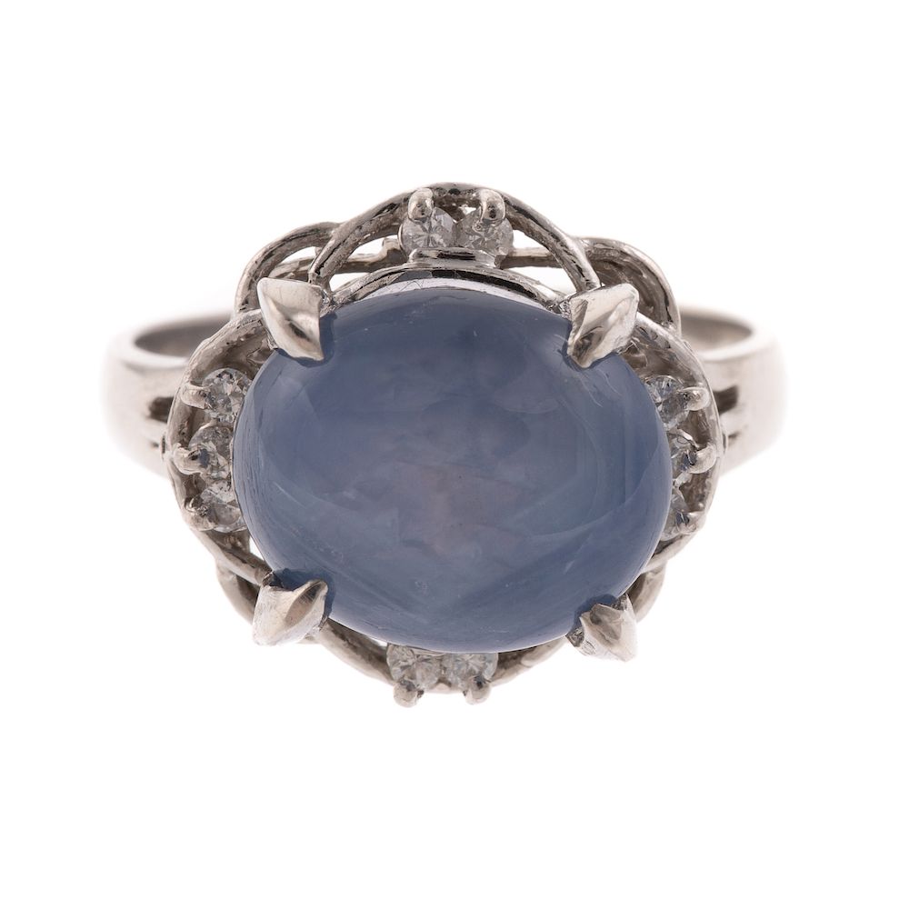 Appraisal: A Ladies Blue Star Sapphire in K White Gold K