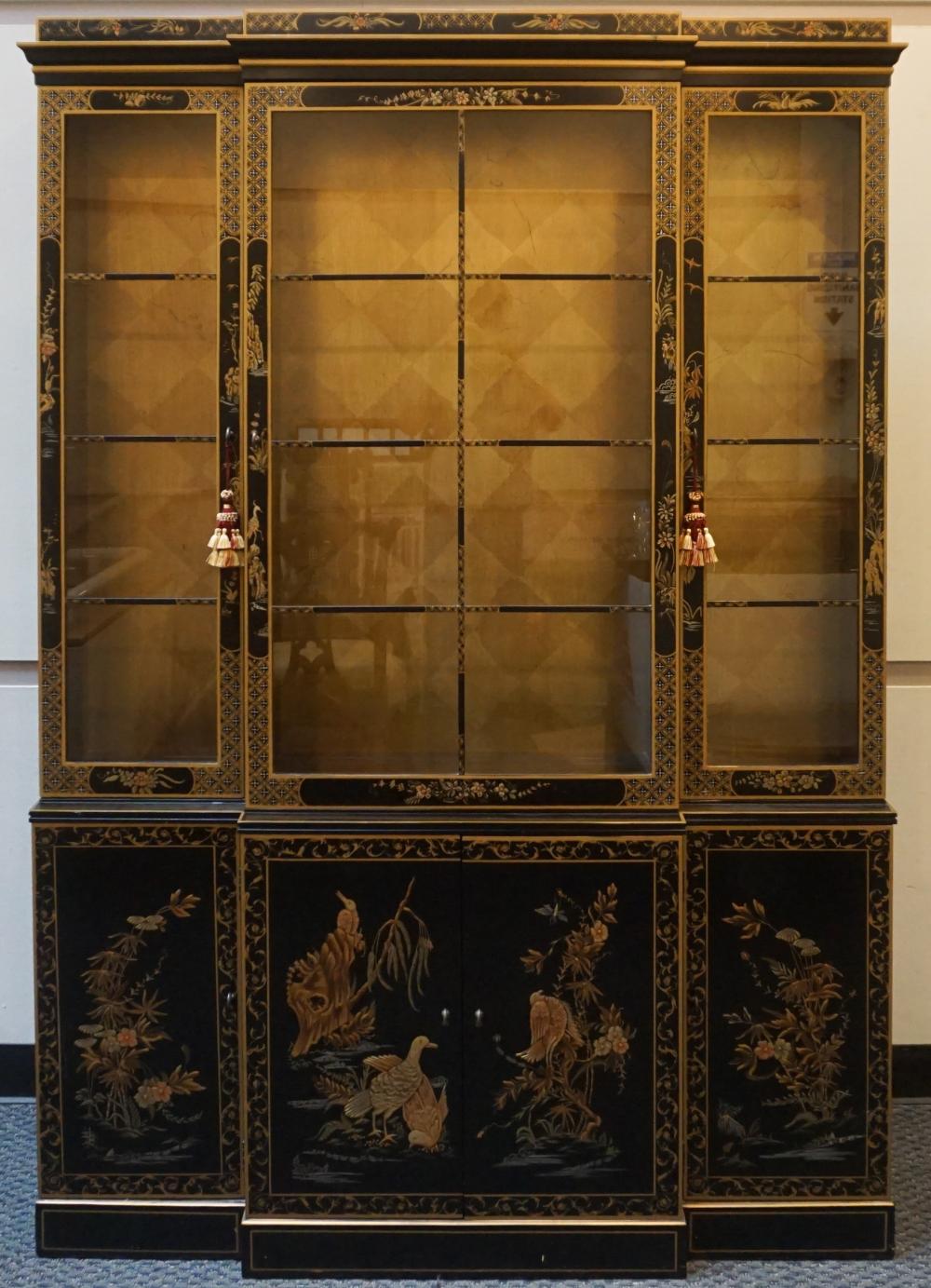 Appraisal: George III Style Black Japanned China Cabinet x x in