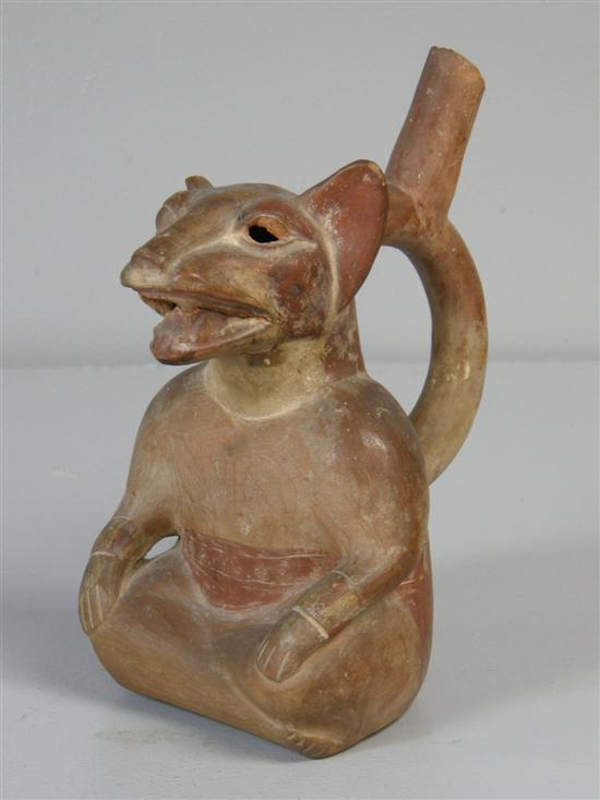 Appraisal: Peruvian Moche pottery vessel - A D modelled as a