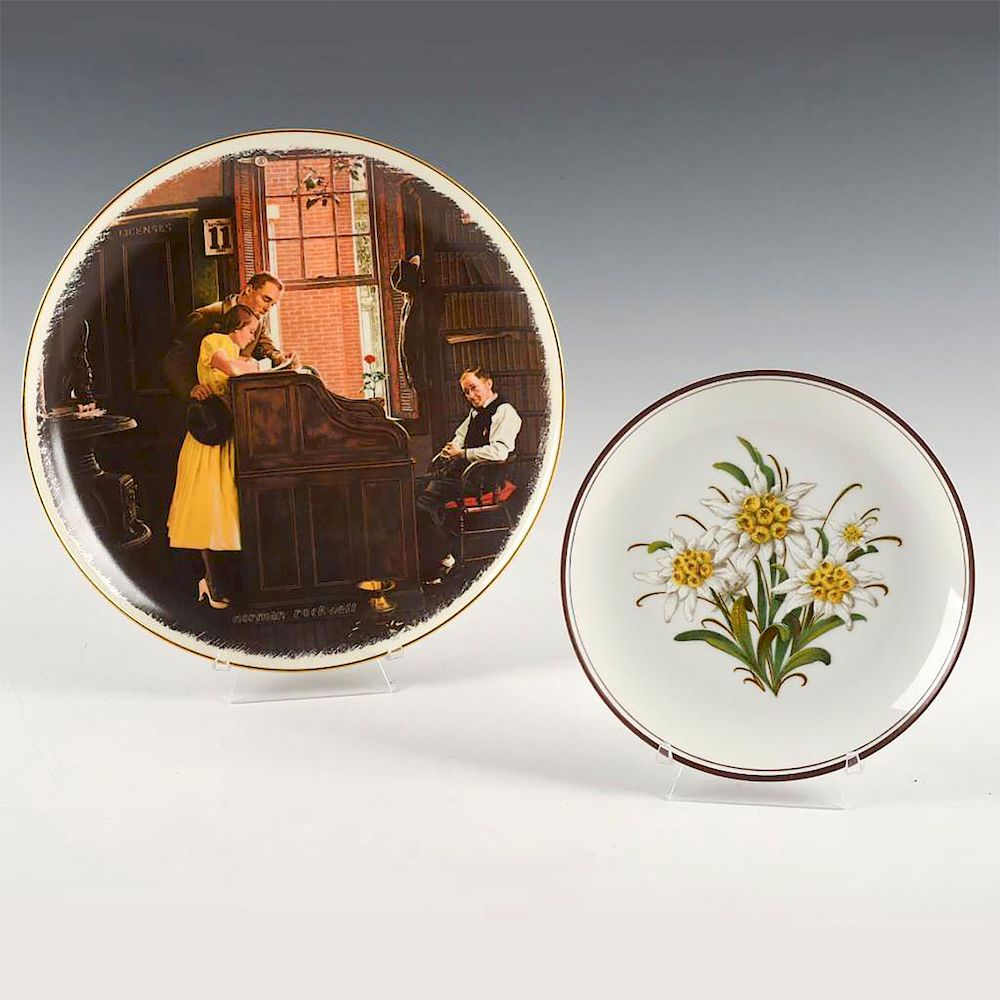 Appraisal: GROUP OF DECORATIVE CERAMIC PLATES Floral design and a Norman