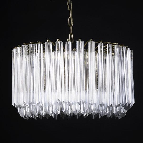 Appraisal: CAMER MURANO Chandelier consisting of tiered crystal prisms suspended from