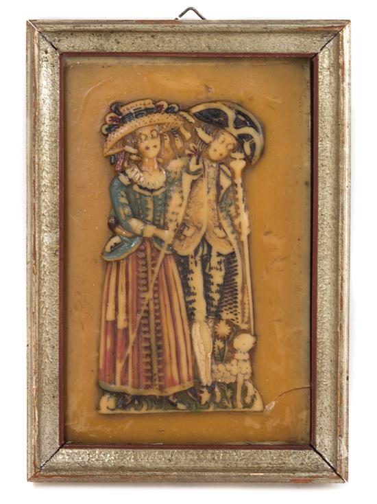 Appraisal: Sale Lot An English Polychrome Wax Relief th century in