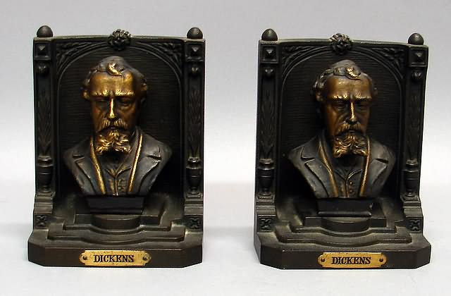 Appraisal: Busts of Charles Dickens with gilt faces and details t