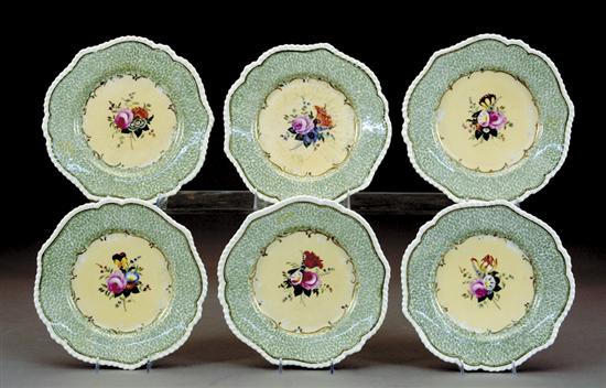 Appraisal: Chamberlain Worcester porcelain plates circa - scalloped gadroon rim over