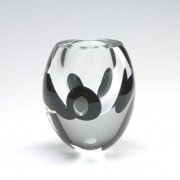 Appraisal: TIMO SARPANEVA IITTALA Claritas vase with black circles submerged in