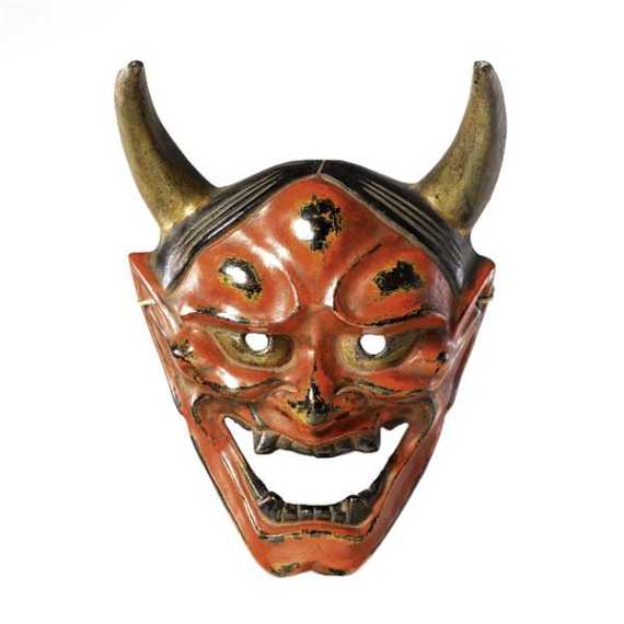 Appraisal: N -MASKE Japan H cm Holz farbig gefasst Maske einer