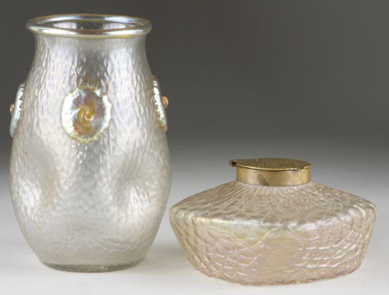 Appraisal: Two Pieces of Loetz Art Glass unsigned the first being