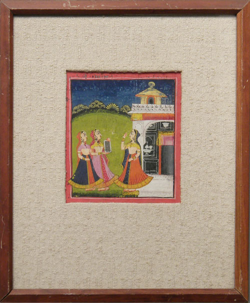 Appraisal: Set of six Persian manuscript illustrations approximately x