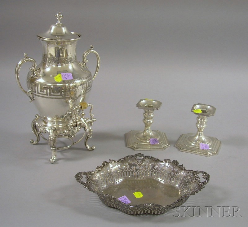 Appraisal: Group of Sterling and Silver Plated Serving Items a Howard