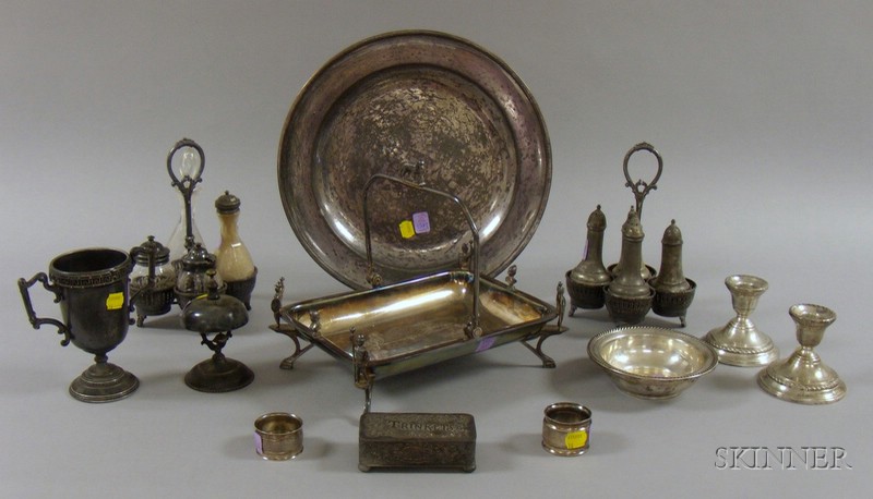 Appraisal: Group of Metal and Silver Plated Items two pairs of