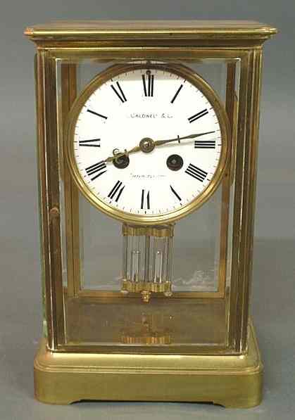 Appraisal: Brass anniversary clock by J E Caldwell Co with a