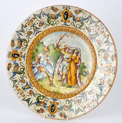 Appraisal: A late th Century Italian maiolica charger in the Renaissance